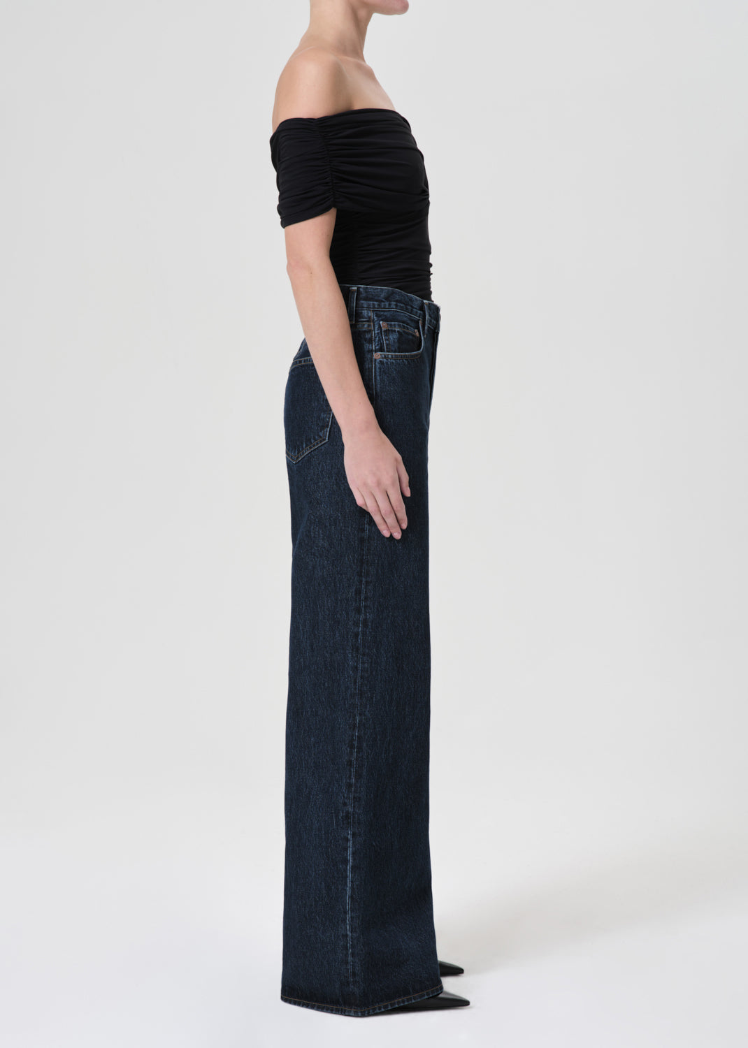 Dame High Rise Wide Leg No Cuff in Pendulum side