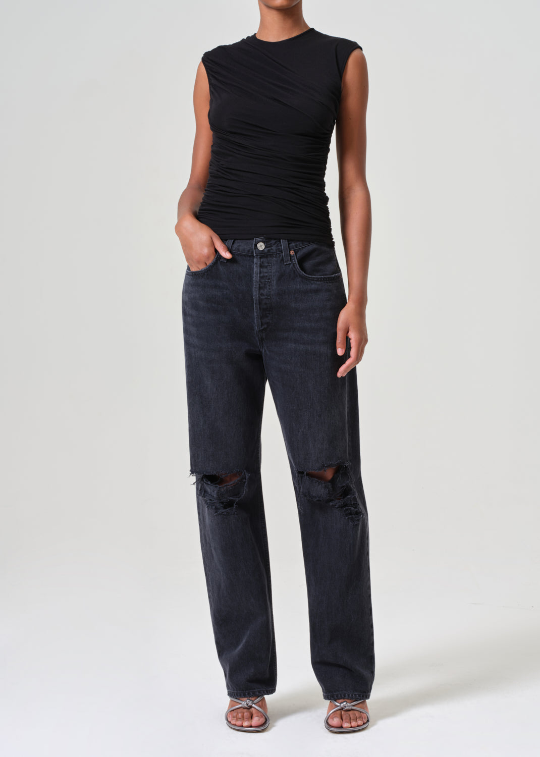 Agolde ripped knees jeans online