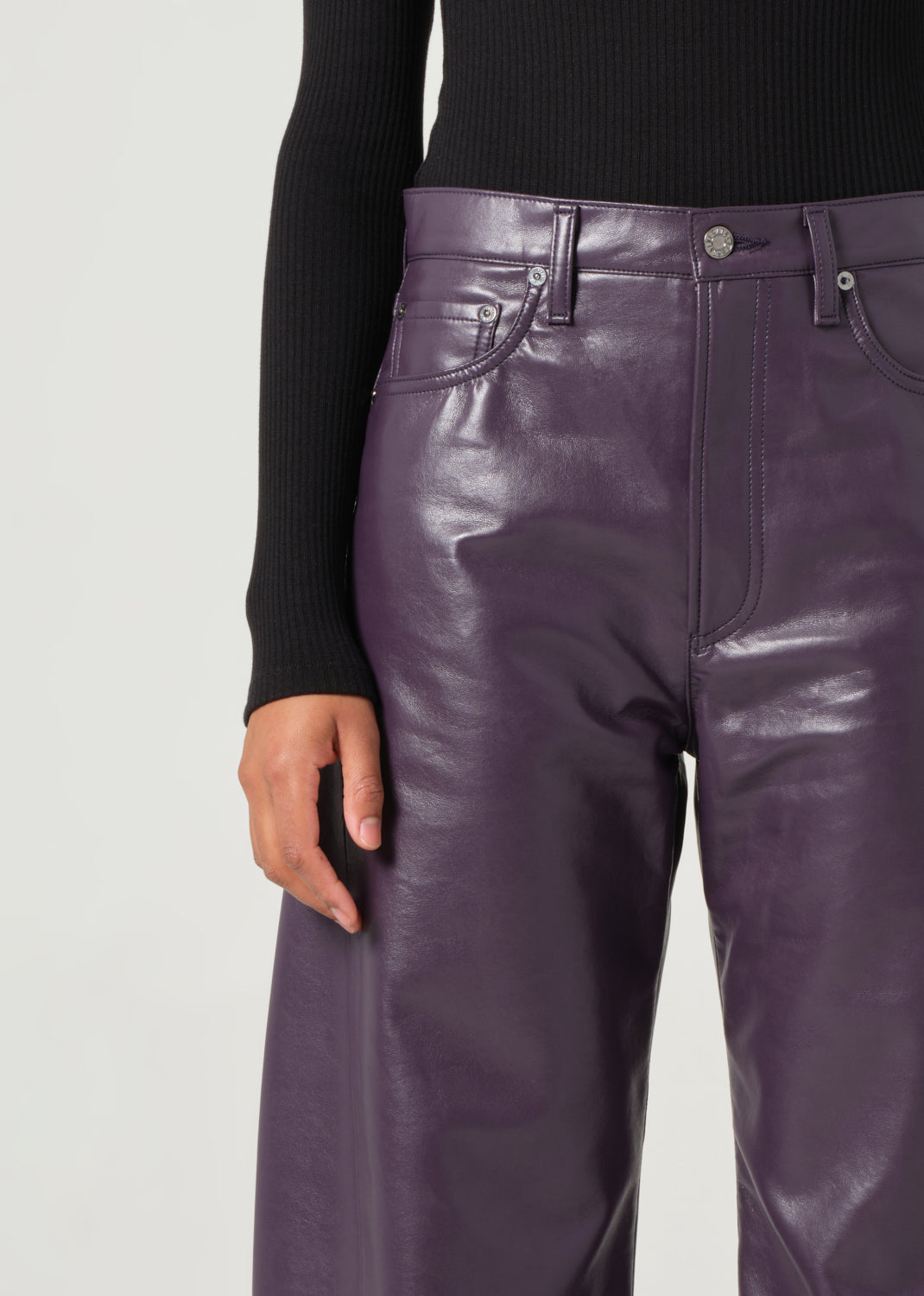 Luna Pieced Jean Recycled Leather in Nightshade