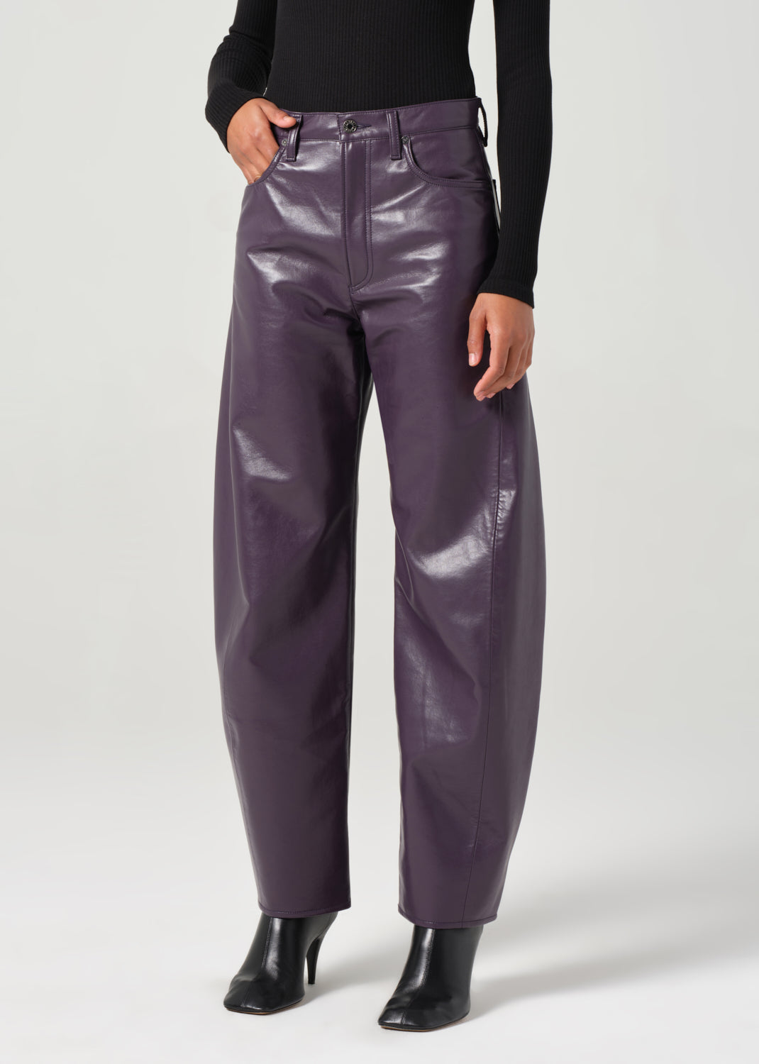 Luna Pieced Jean Recycled Leather in Nightshade