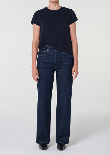 【YOURNUS】Teen Retro Pintuck Half Denim 0405-70G 14oz Grey Selvedge Denim - High Tapered Fit – Blue
