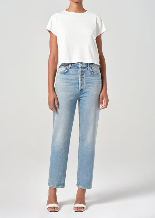 90'S Pinch Waist Crop in Ripple front