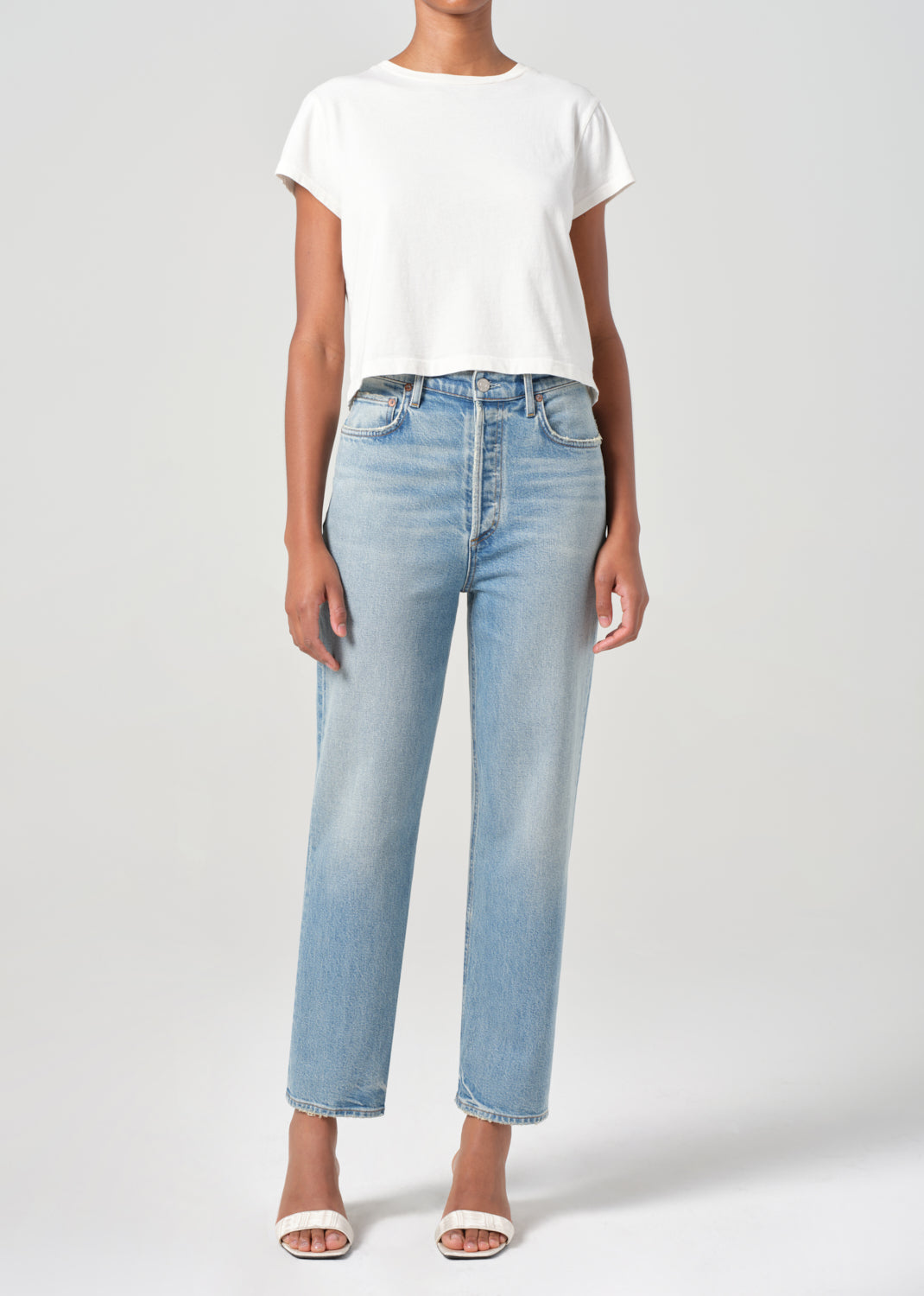 90'S Pinch Waist Crop in Ripple front