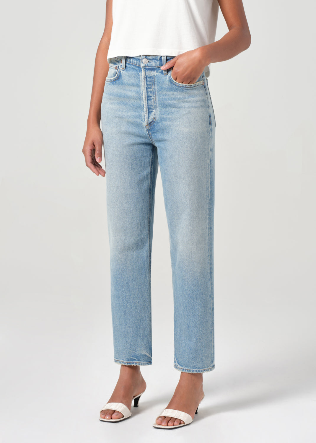90'S Pinch Waist Crop in Ripple close up 