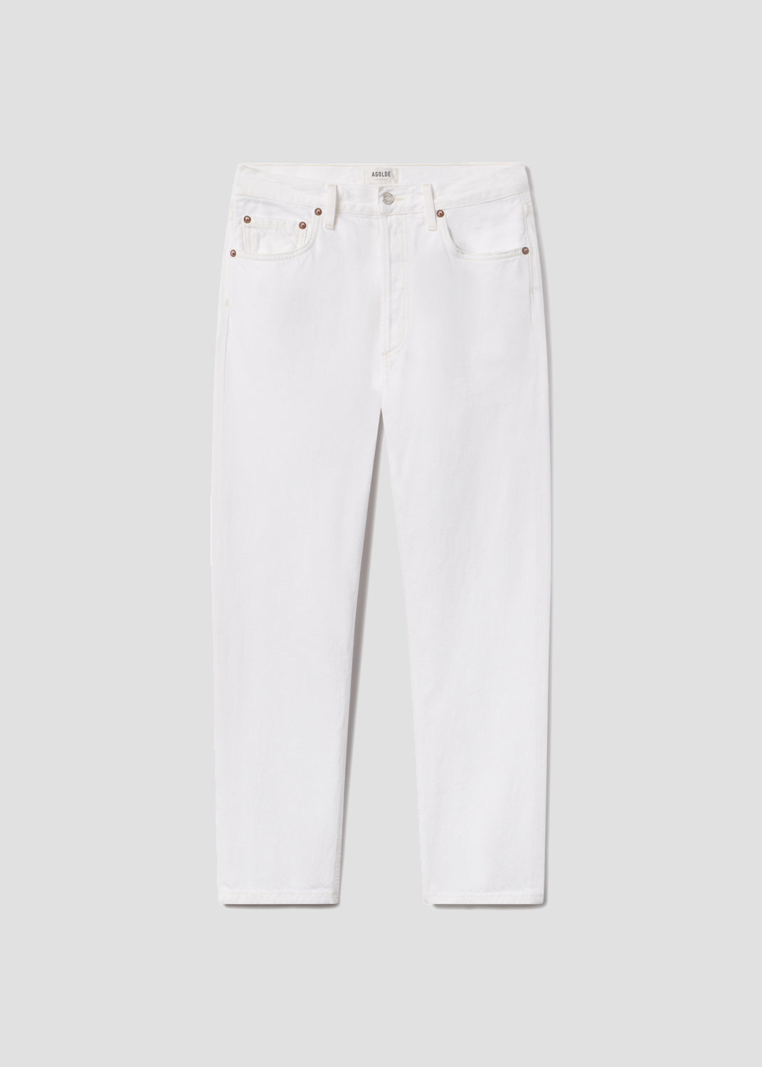 White pants on a light gray background