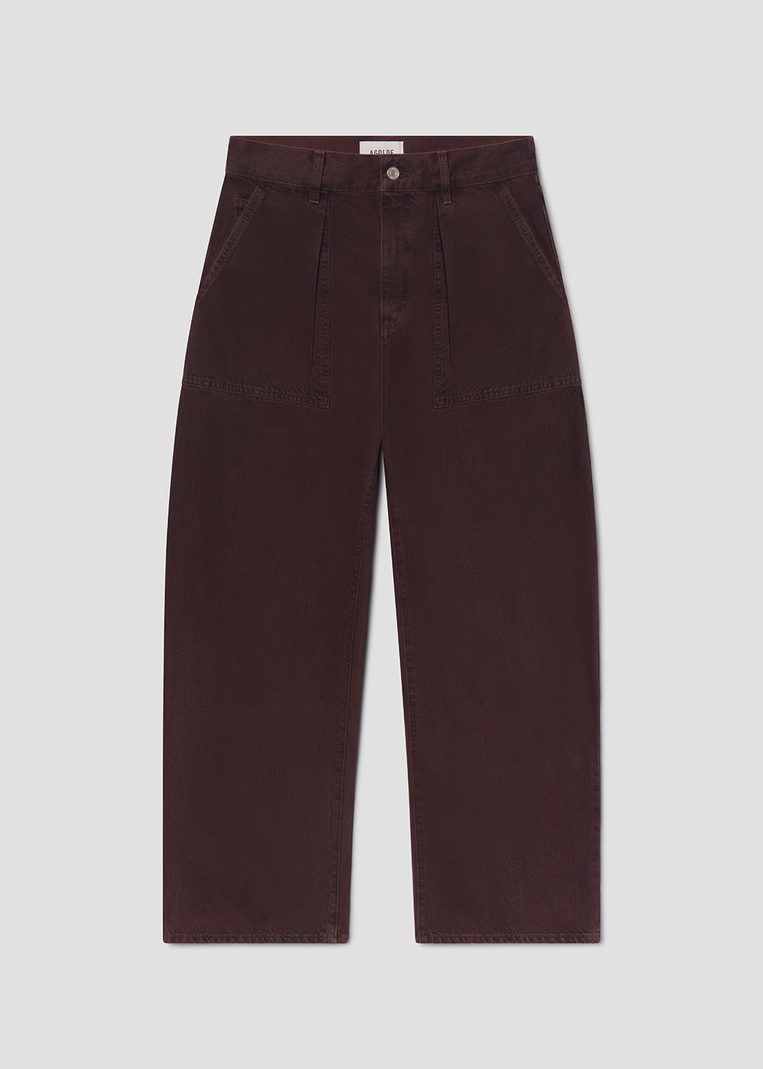 Brown pants on a light gray background