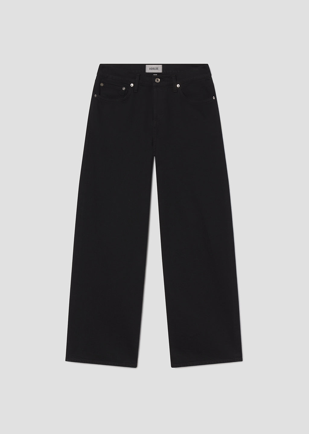 Black jeans on a light gray background