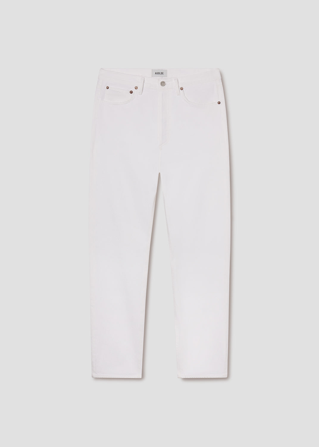 White pants on a light gray background