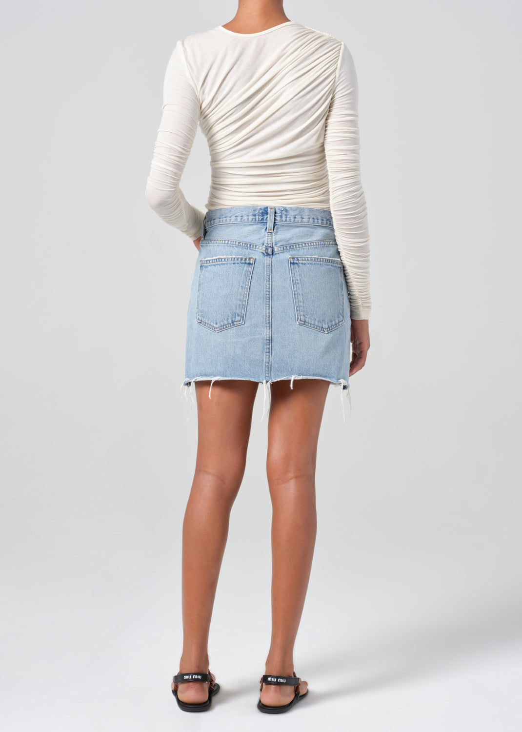 V-Waist Mini Skirt in Force back