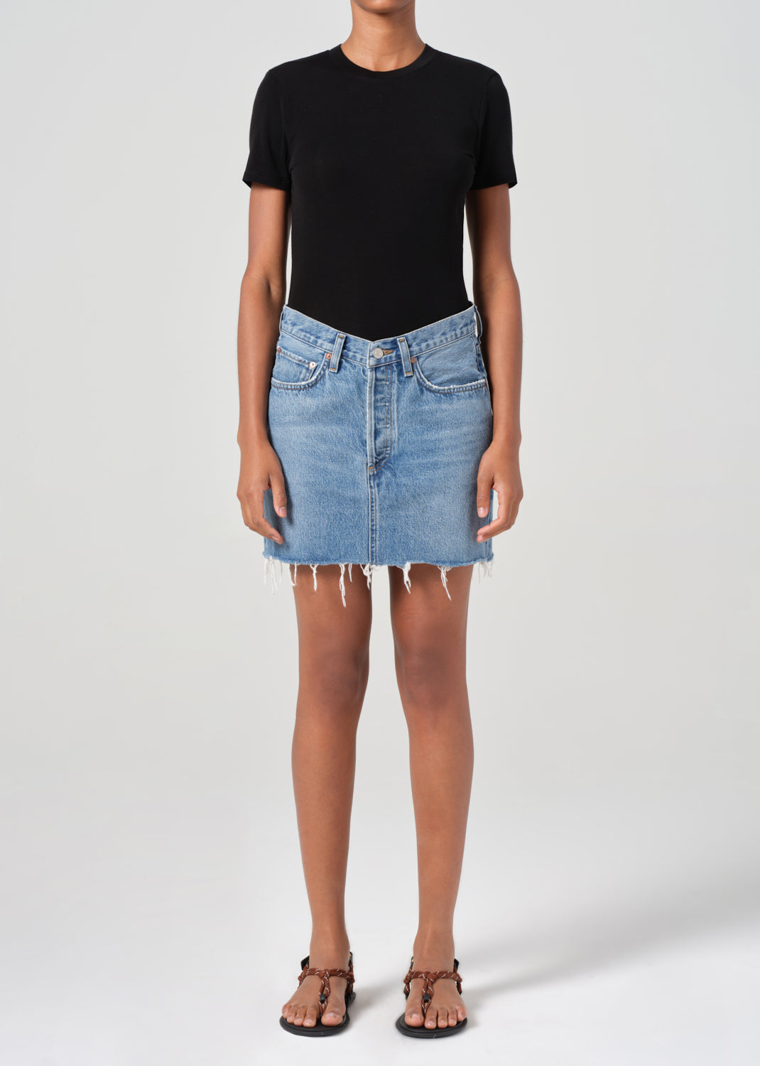 V-Waist Mini Skirt in Fairway front