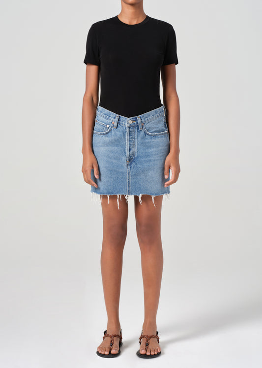 V-Waist Mini Skirt in Fairway front