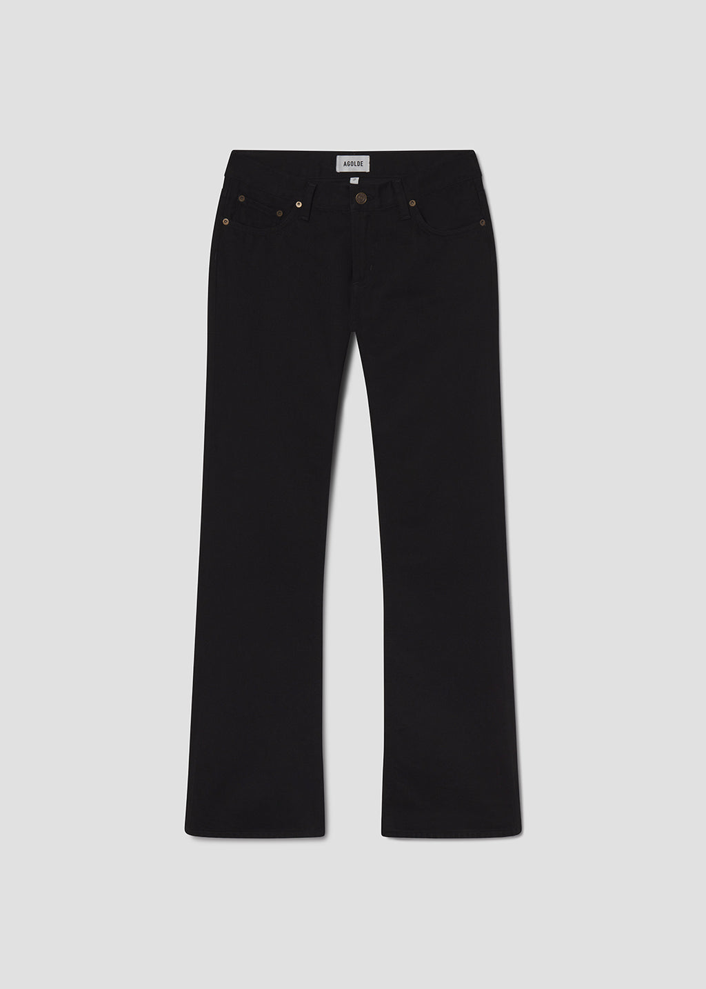 Black jeans on a light gray background