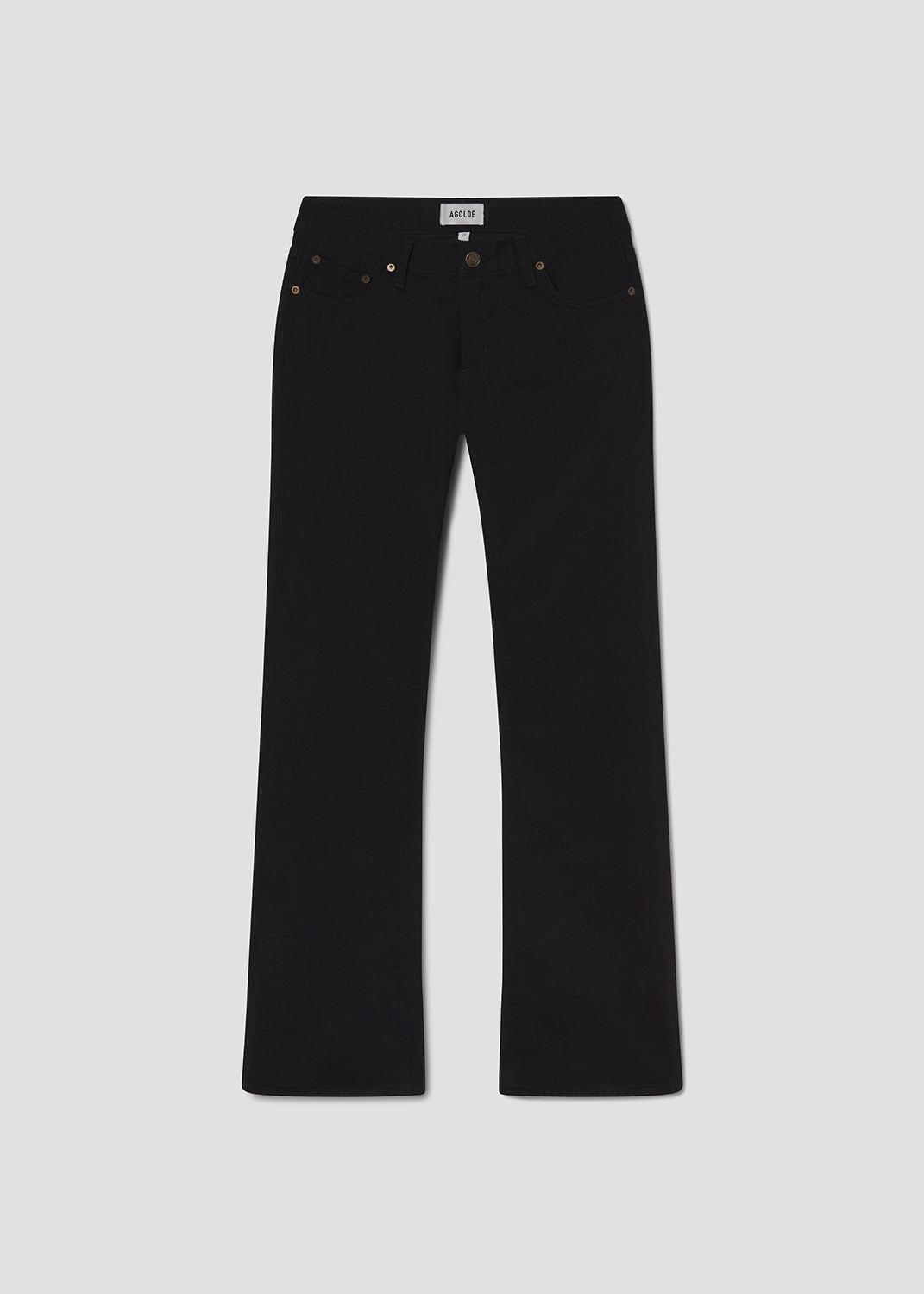 Black jeans on a light gray background