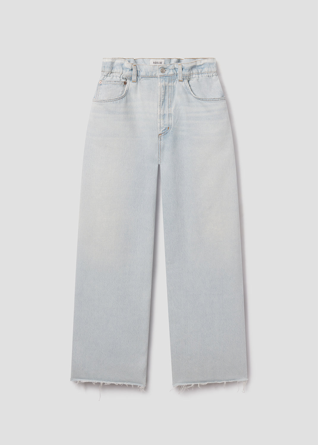 Light blue jeans on a white background