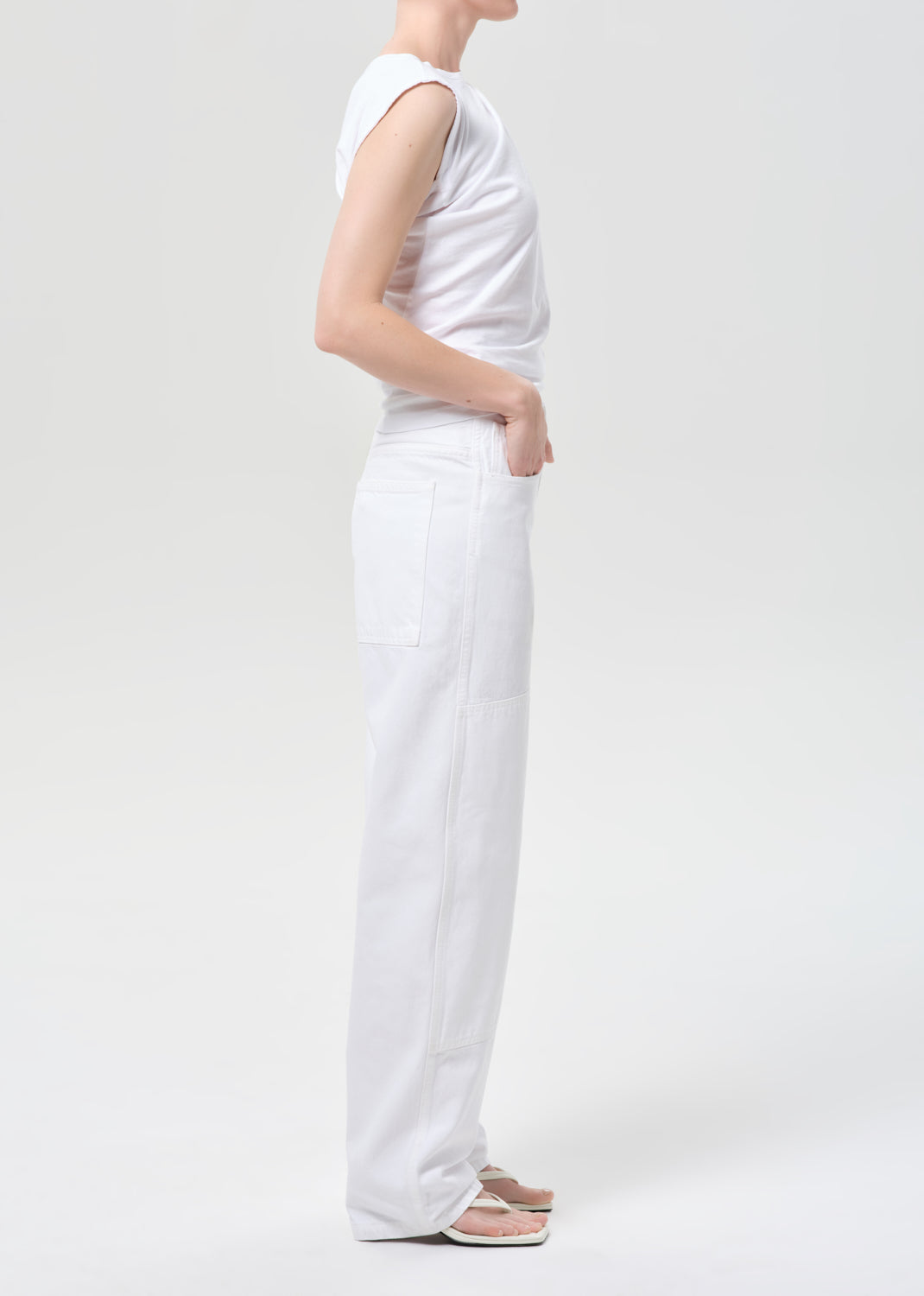 Laria Pieced Jean in Marshmallow