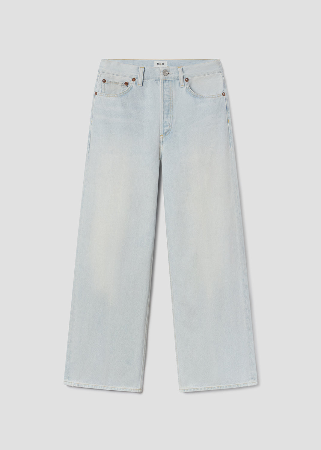 Light blue jeans on a white background