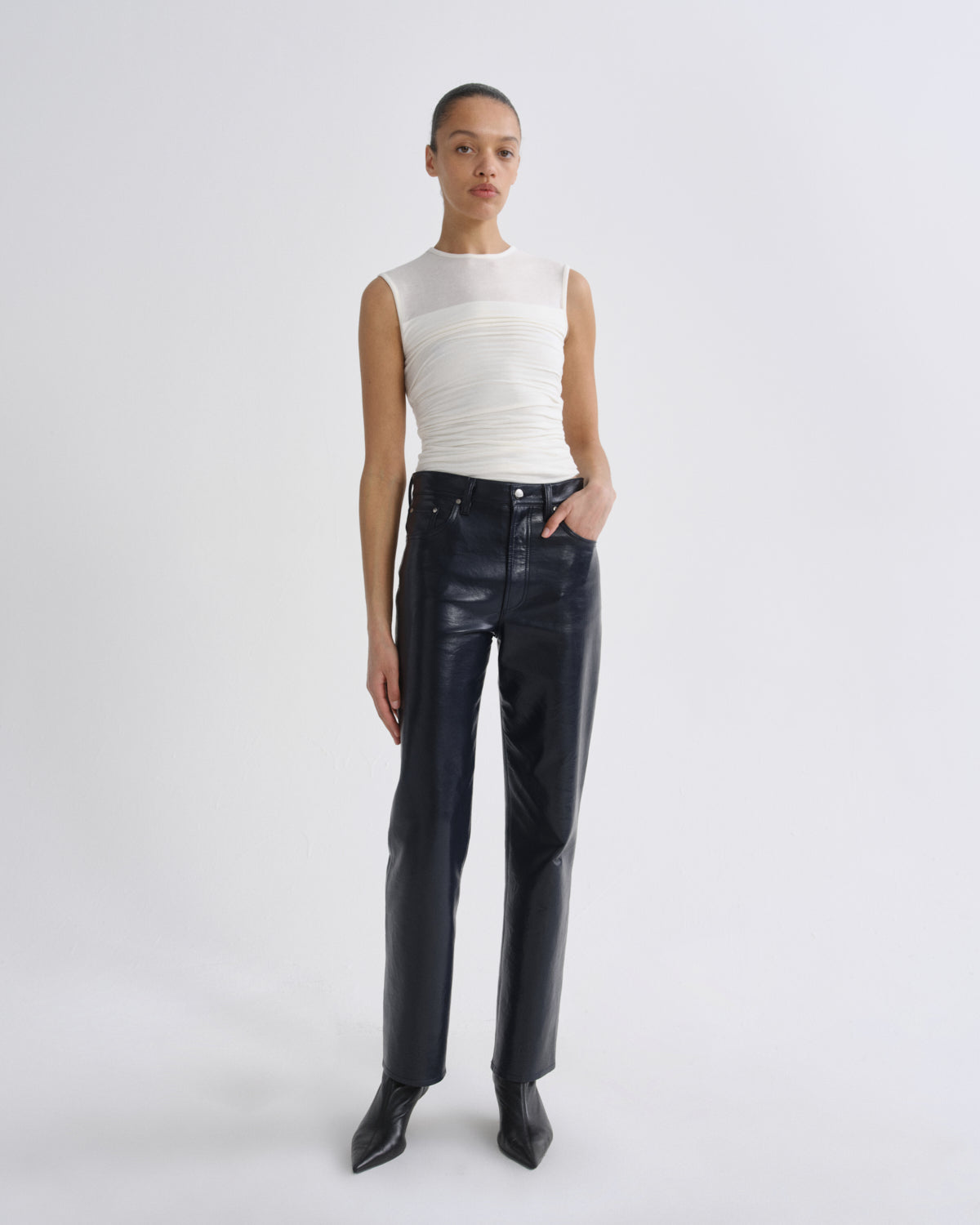 Lana Jean in Navy Recycled Leather