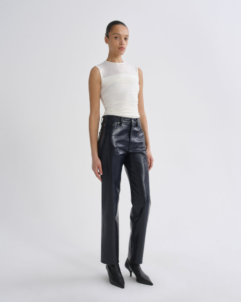 Lana Jean in Navy Recycled Leather