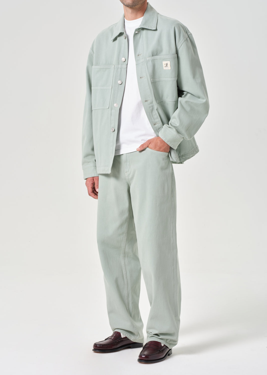 AGOLDE / RSVP Erving Shirt Jacket in Mint