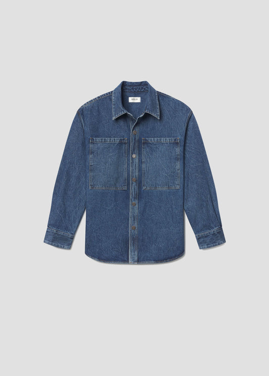 Atticus Shirt in Creased Indigo