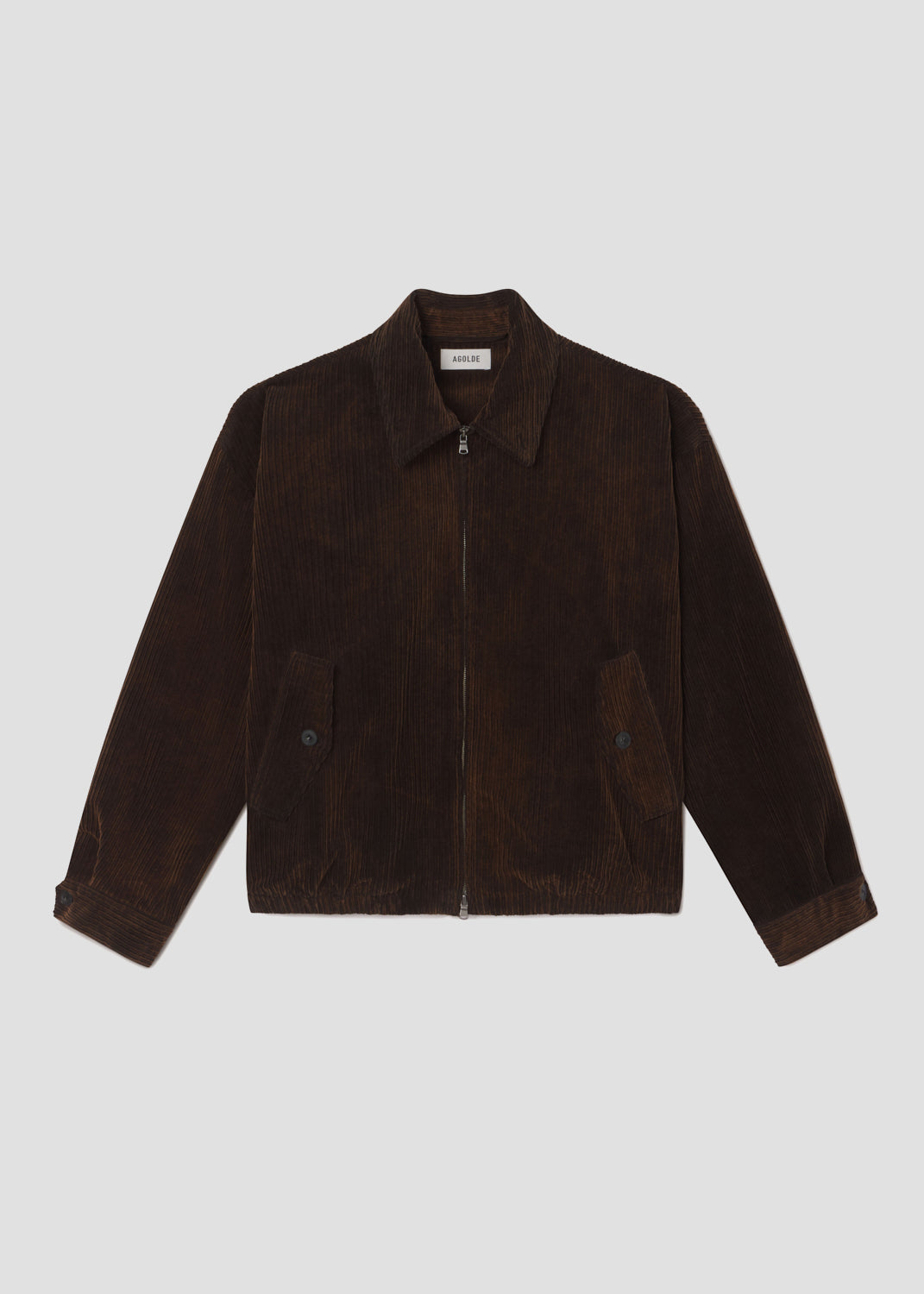 Brown jacket on a light gray background