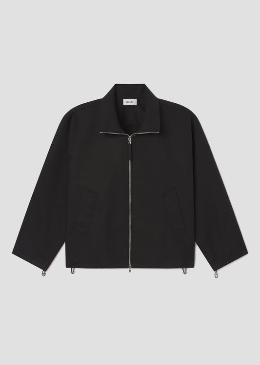 Black jacket on a light gray background