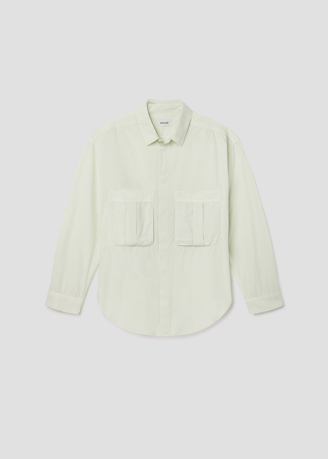 Light green shirt on a white background
