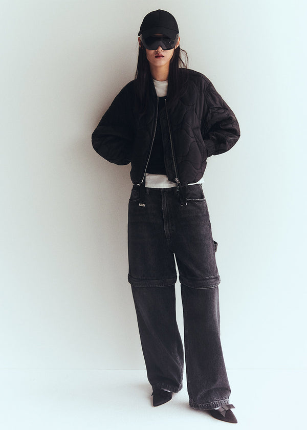 Shoreditch Ski Club x AGOLDE Iona Quilted Jacket in Black