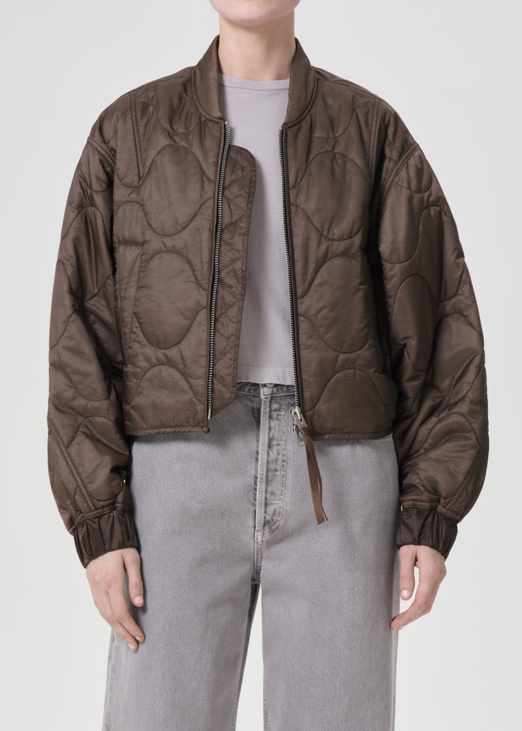 Ssc Iona Quilted Jacket in Taupe front