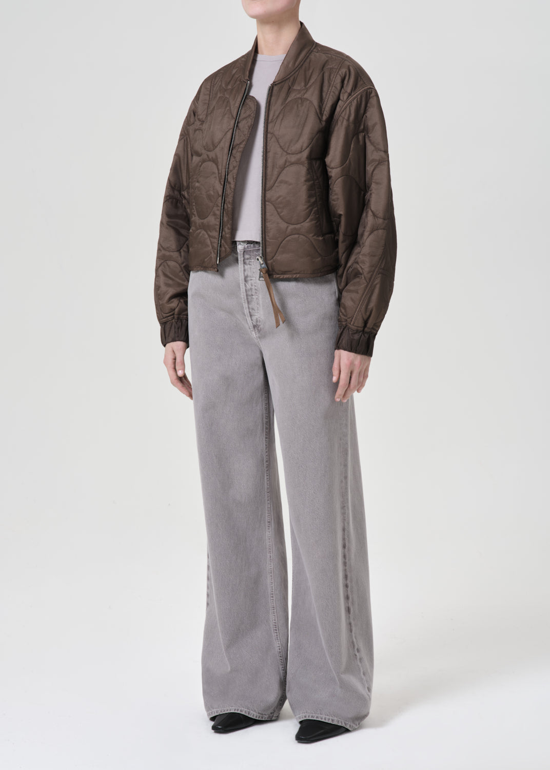 Ssc Iona Quilted Jacket in Taupe front