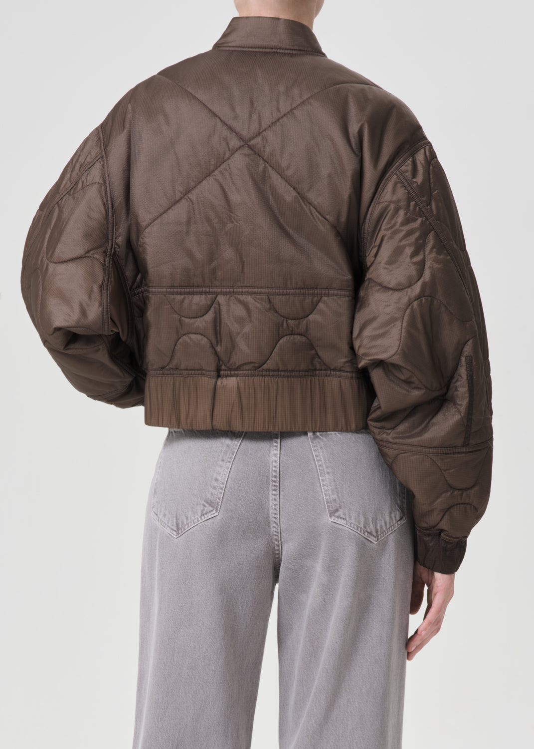 Ssc Iona Quilted Jacket in Taupe back