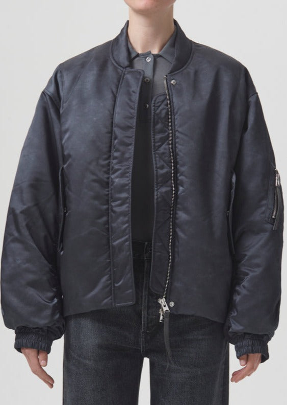 Shoreditch Ski Club x AGOLDE Nisa Bomber Jacket in Slate