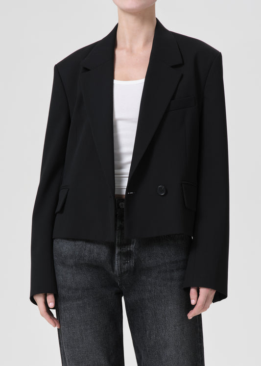  Callie Cropped Blazer in Black front