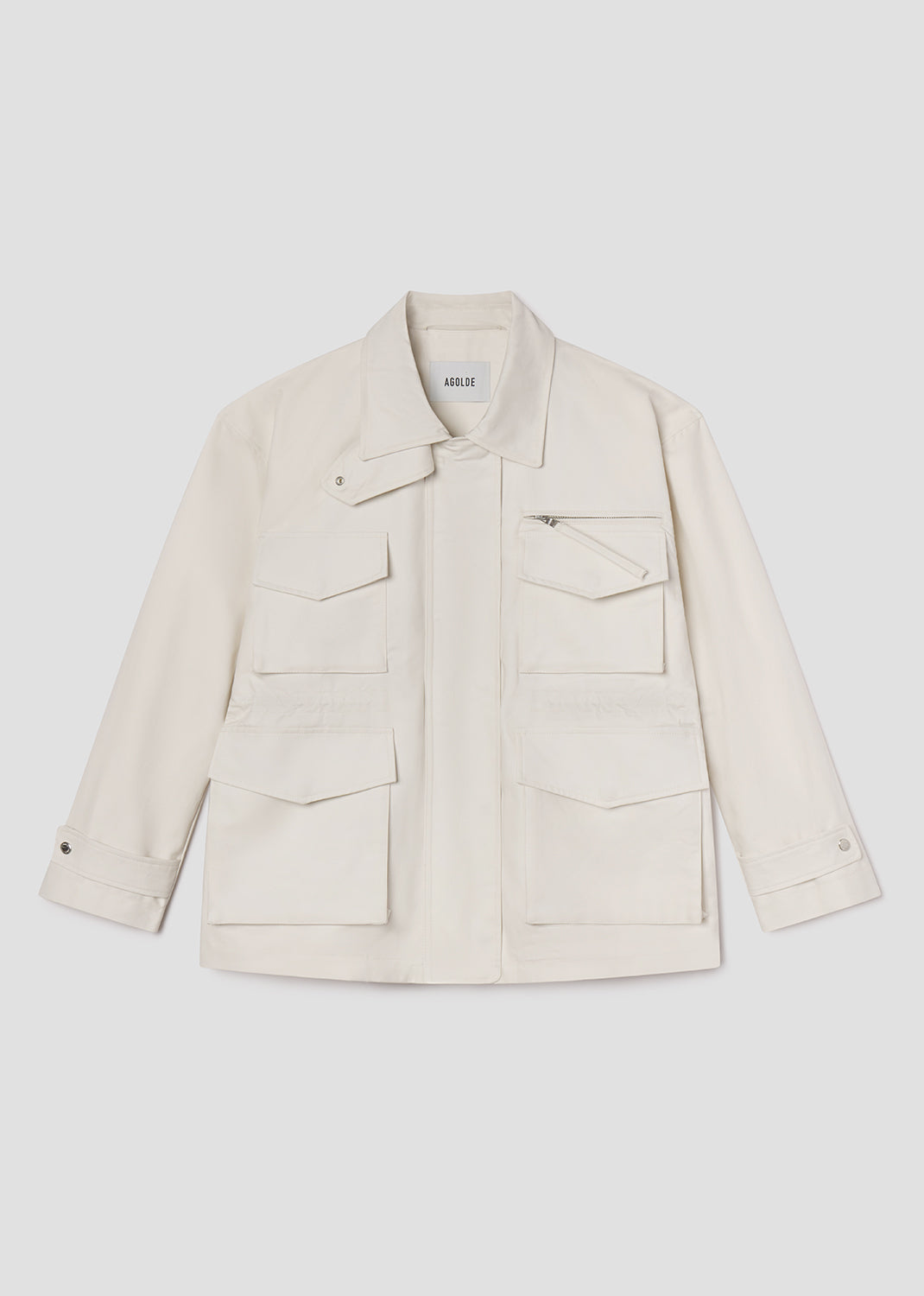 Beige jacket on a light gray background