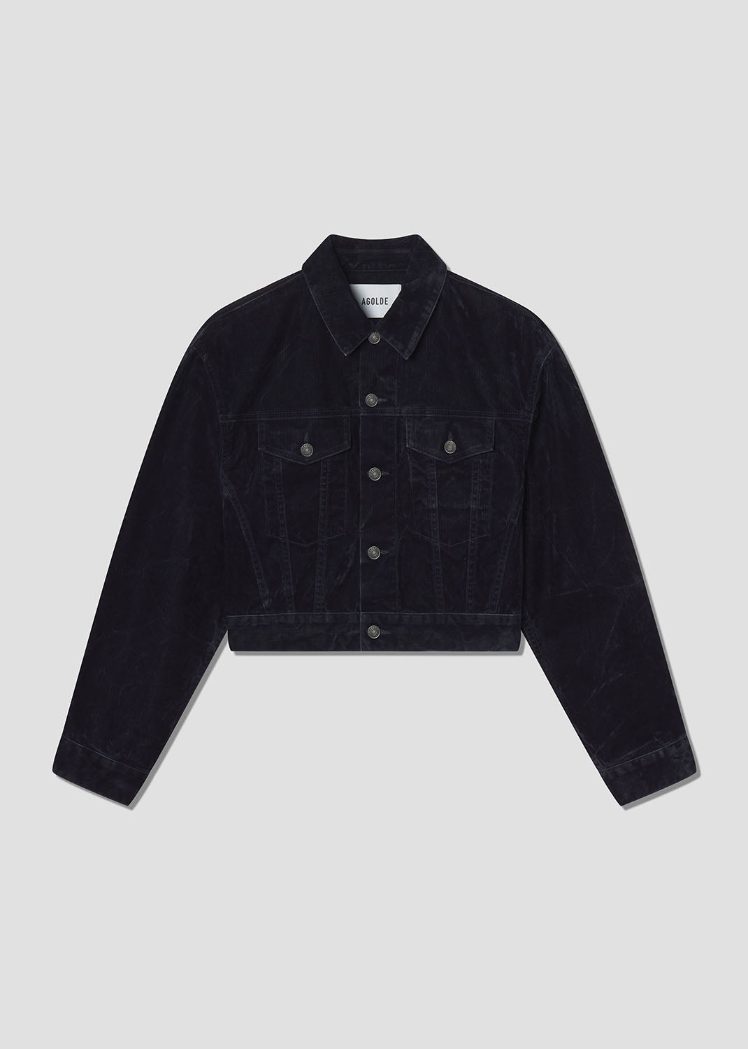 Blue corduroy jacket 
 on a white background