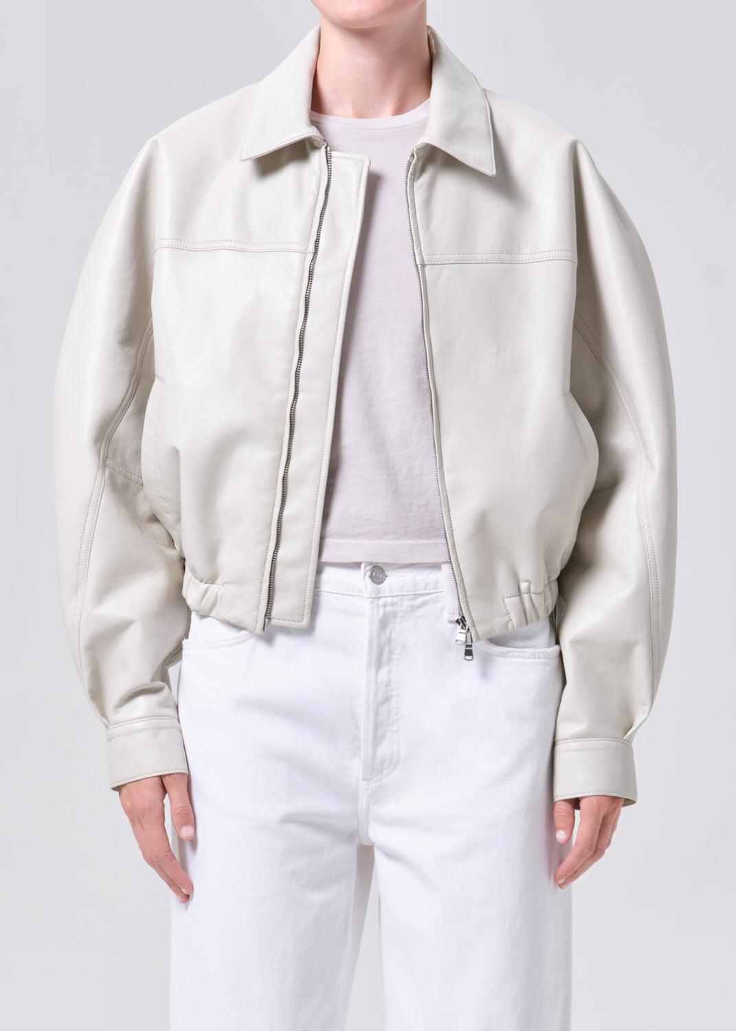 Dixon Bomber (Recycled Leather) in Buff