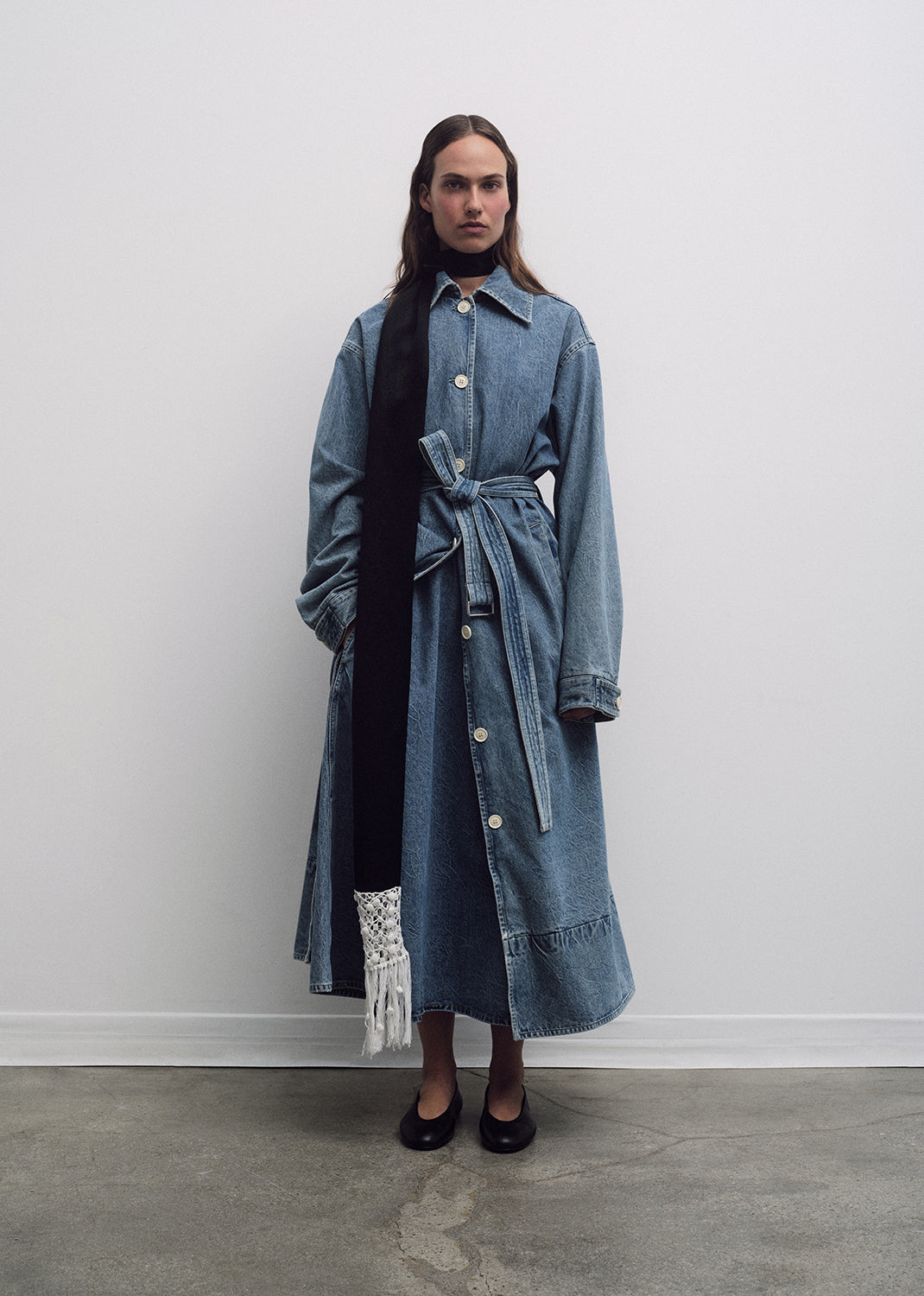 A-Line Massice Coat Crinkle Indigo