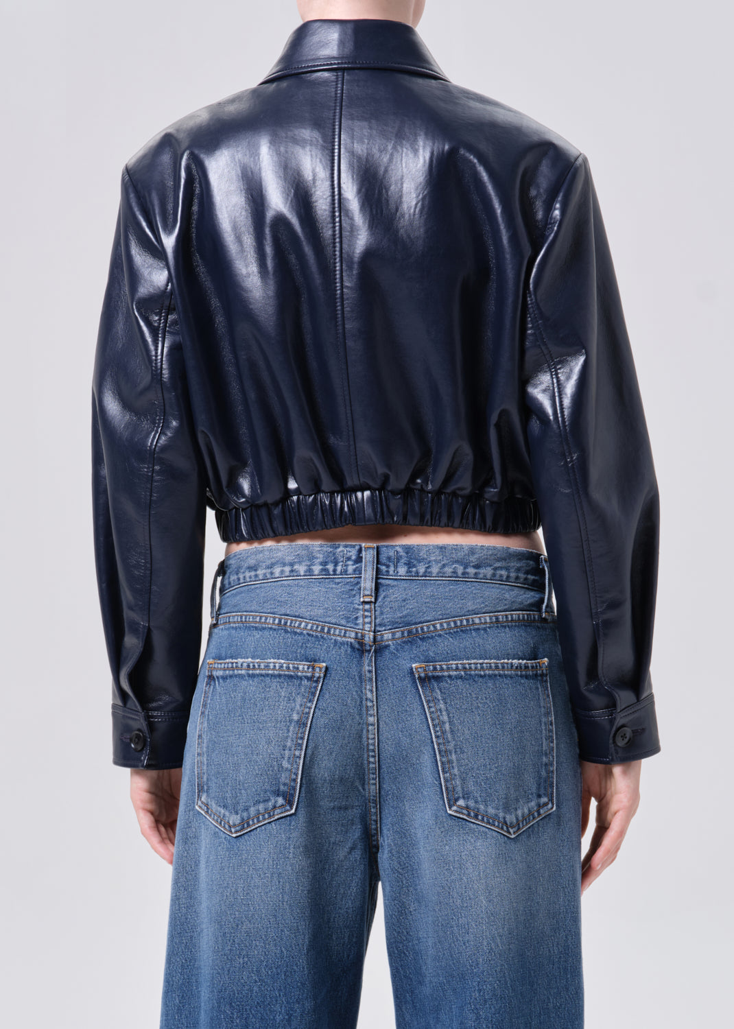 Nahla Cropped Jacket in Navy – AGOLDE