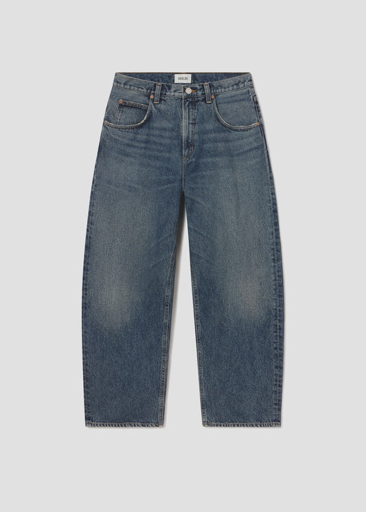 Blue jeans on a light gray background