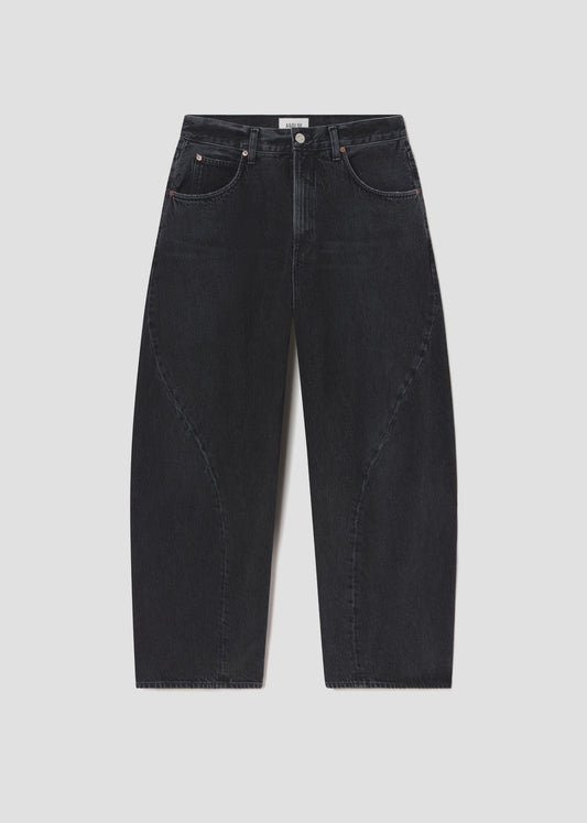 Black jeans on a light gray background