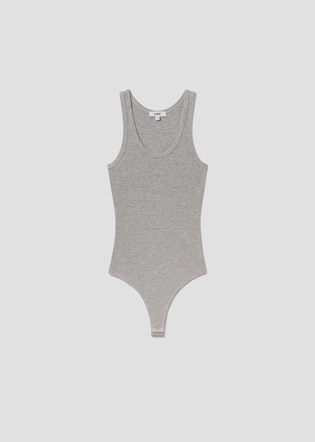 Gray bodysuit on a light gray background