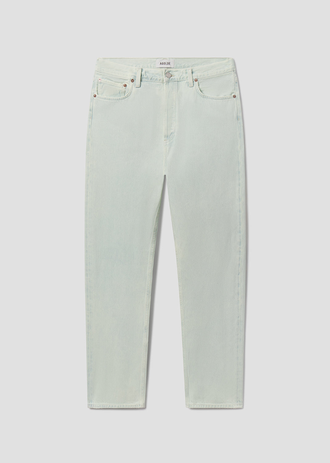 Light blue jeans on a white background