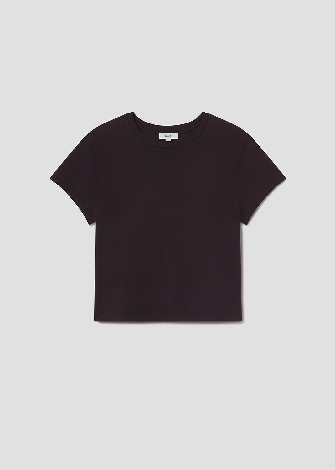Black t-shirt on a light gray background