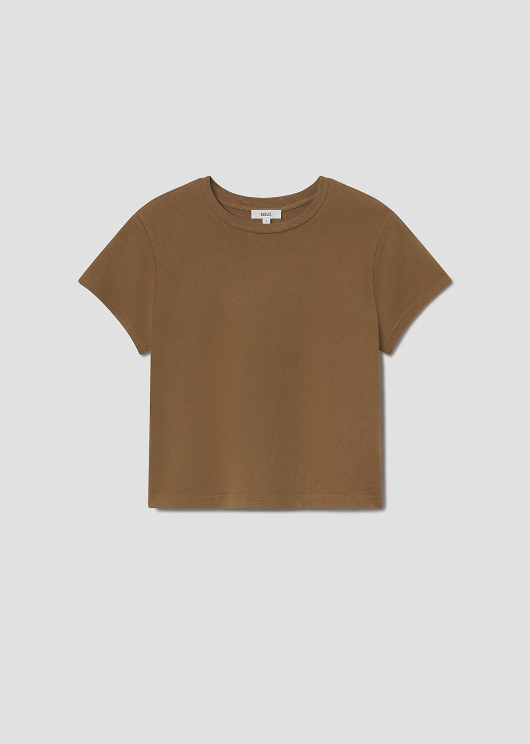 Brown t-shirt on a light gray background