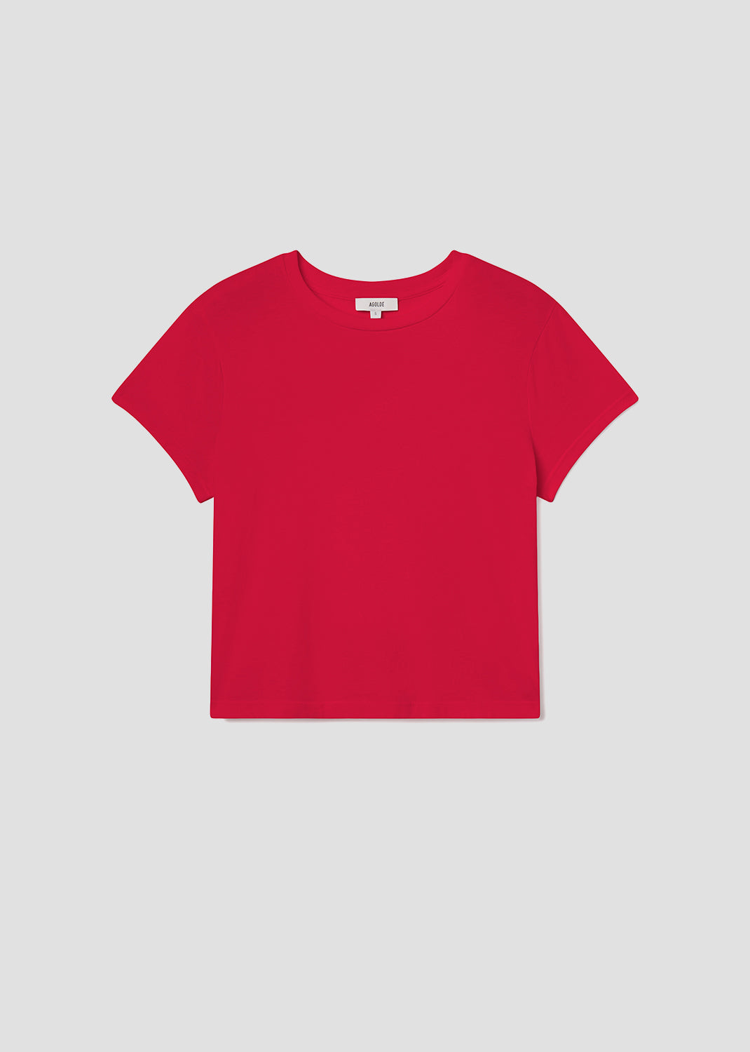 Red t-shirt on a light gray background