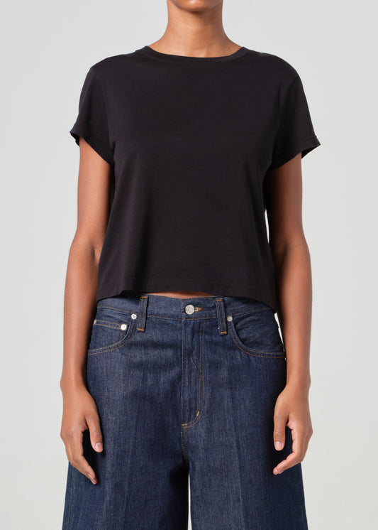 Adine Shrunken Tee in Black front