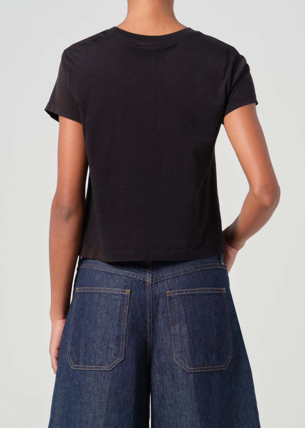 Adine Shrunken Tee in Black back