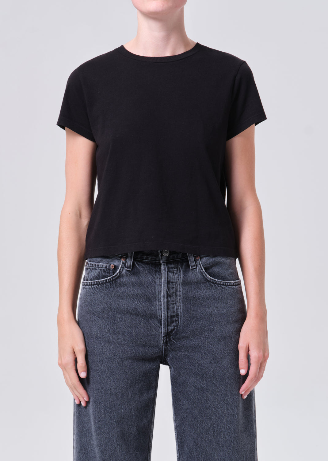 Adine Shrunken Tee in Black