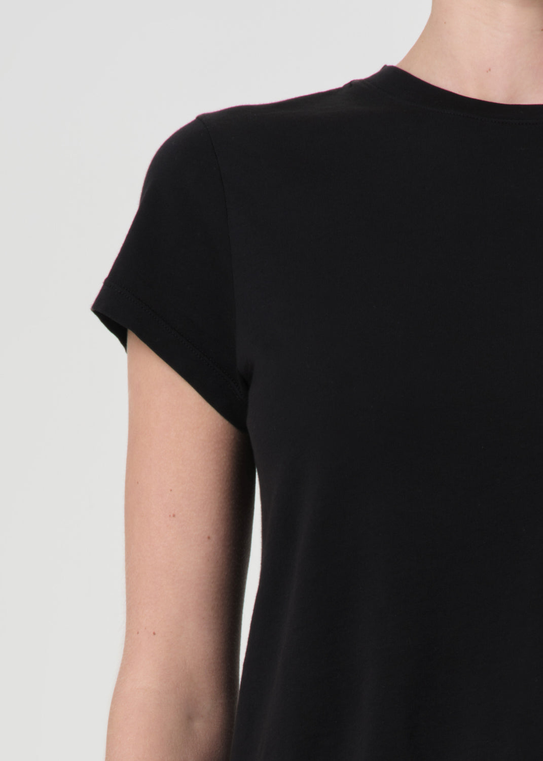 Adine Shrunken Tee in Black close up 