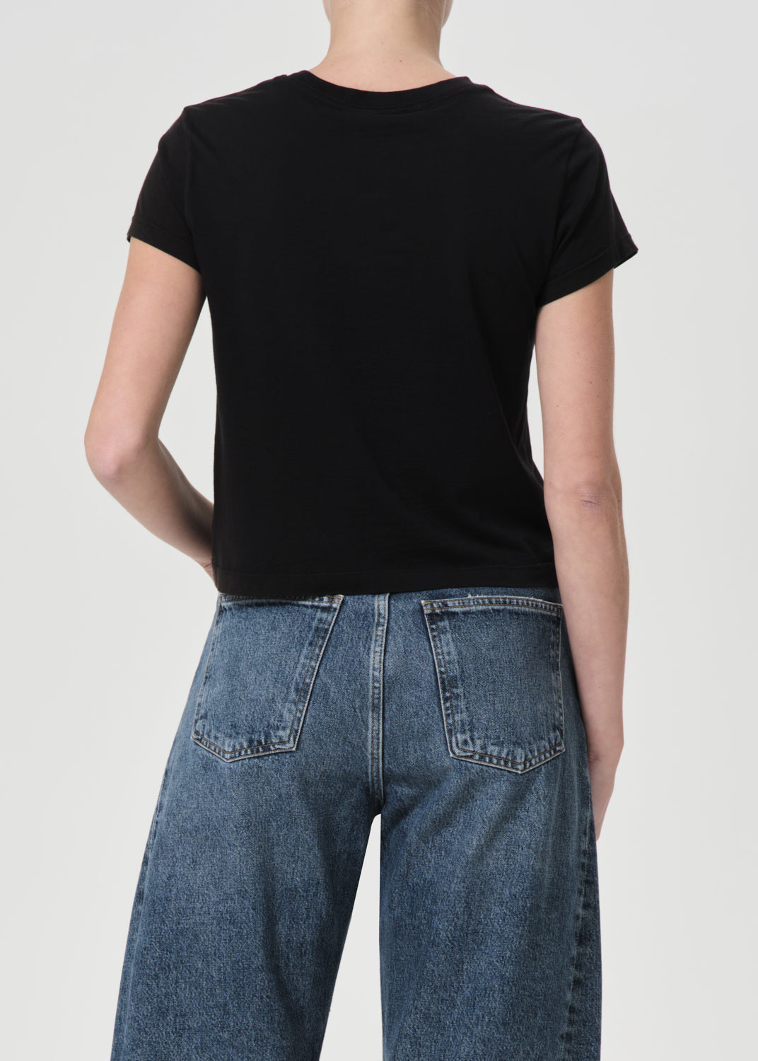 Adine Shrunken Tee in Black back 